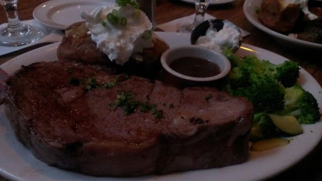 Prime rib dinner at Bruces Prime Rib, perfect for events and catering.