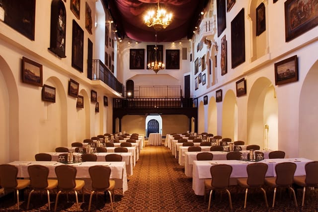 Spanish Art Gallery at Mission Inn: elegant venue for conferences and banquets.