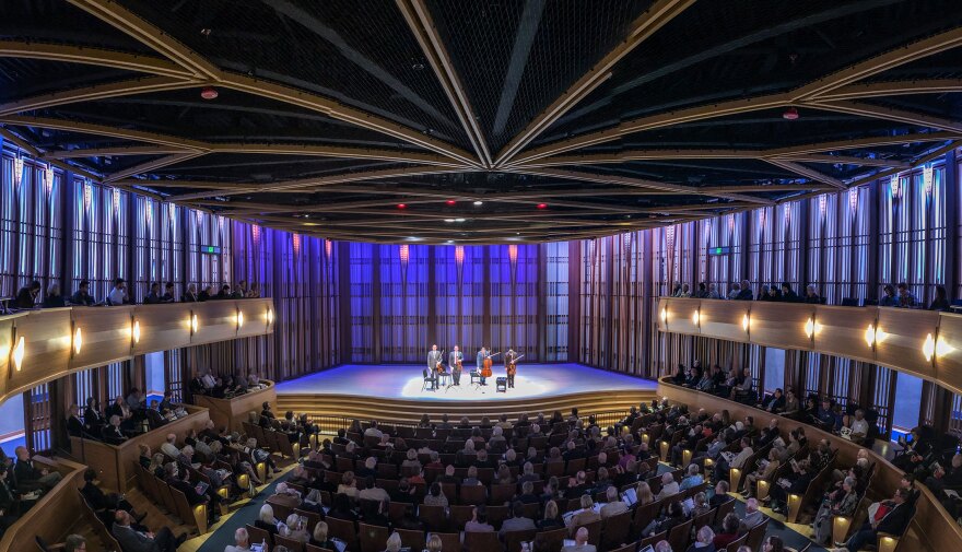 La Jolla Music Society Concert Hall with tiered seating for engaging events and presentations.