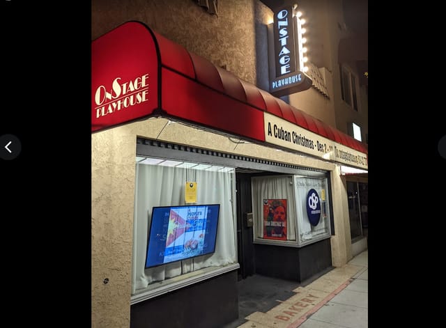 Charming On Stage Playhouse entrance with marquee, ideal for performances and gatherings.
