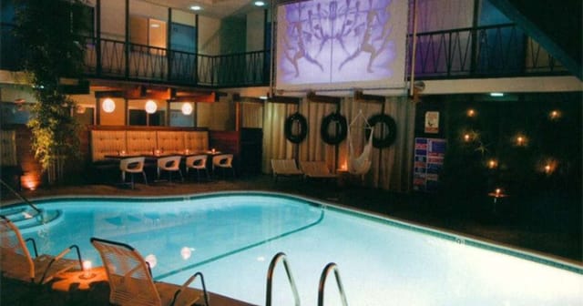Stylish indoor pool deck at The Pearl Hotel, perfect for cocktail receptions and events.
