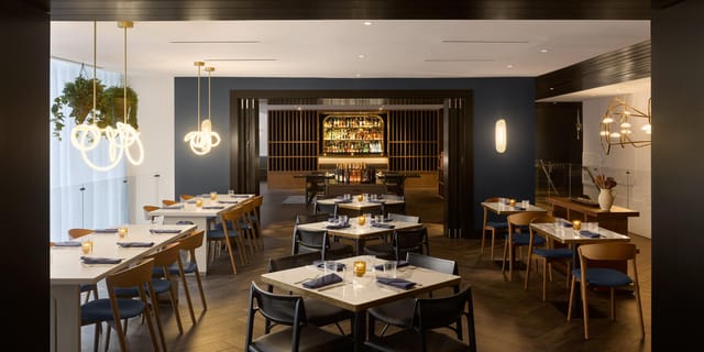 Elegant restaurant at Kimpton Alma Hotel, ideal for intimate meetings and events.