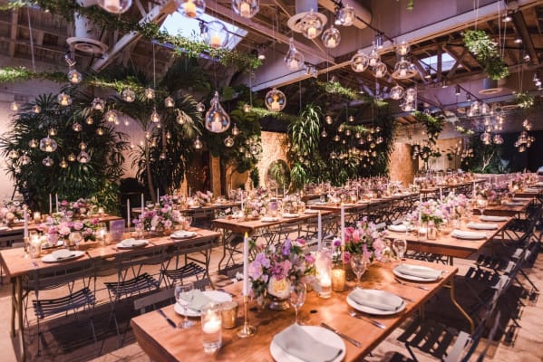 Elegant Grand Hall at Millwick, perfect for weddings and corporate events with floral decor.