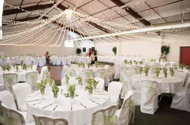 Hurst Ranch Museum event space with elegant table settings for weddings and gatherings.
