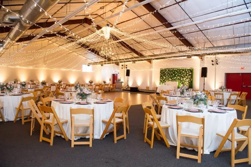 Hurst Ranch Museum event space with elegant tables, perfect for weddings and gatherings.