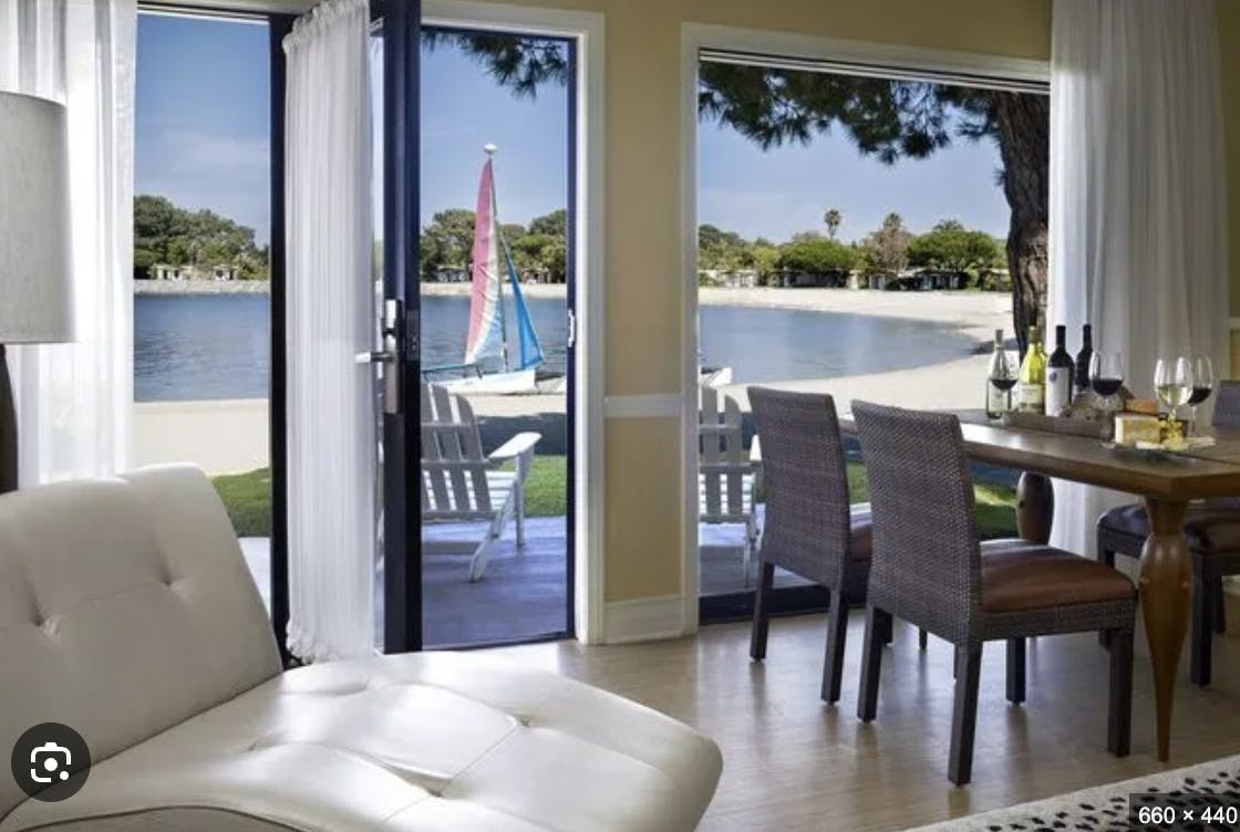 Serene waterfront venue with elegant furnishings for meetings and events at The Point.