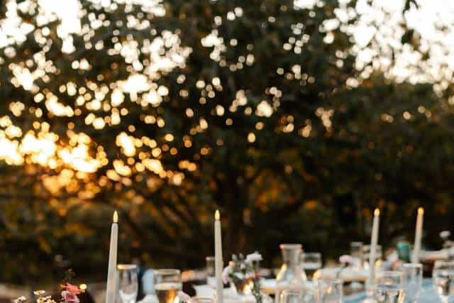 Elegant outdoor dining table at Barn in San Diego, perfect for upscale events and gatherings.
