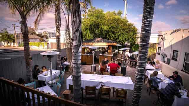 Outdoor dining space at Al Dente, perfect for casual gatherings and networking events.