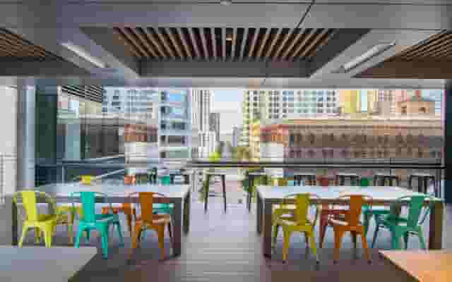 Glass-enclosed private board room