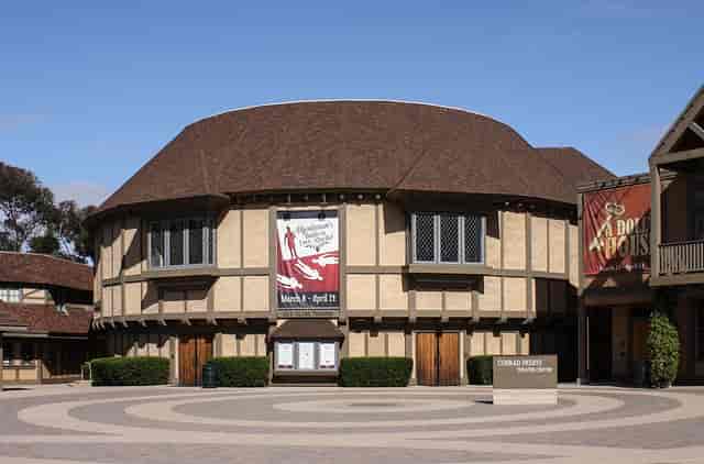 Donald and Darlene Shiley Stage, unique circular venue for theatrical events and gatherings.