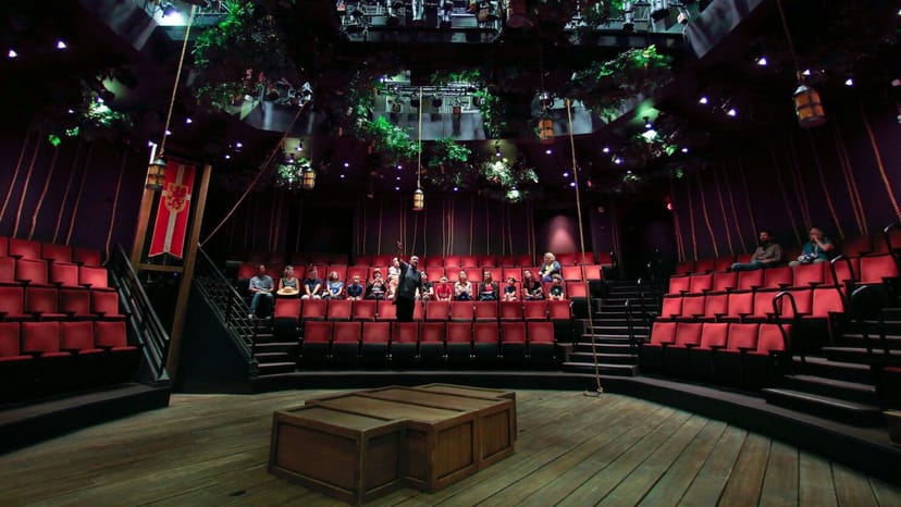 Sheryl and Harvey White Theatre with tiered seating for immersive events and corporate gatherings.
