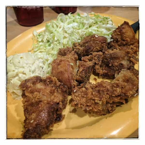 Crispy fried chicken plate at Loft Hawaiian Grill for casual events and gatherings.