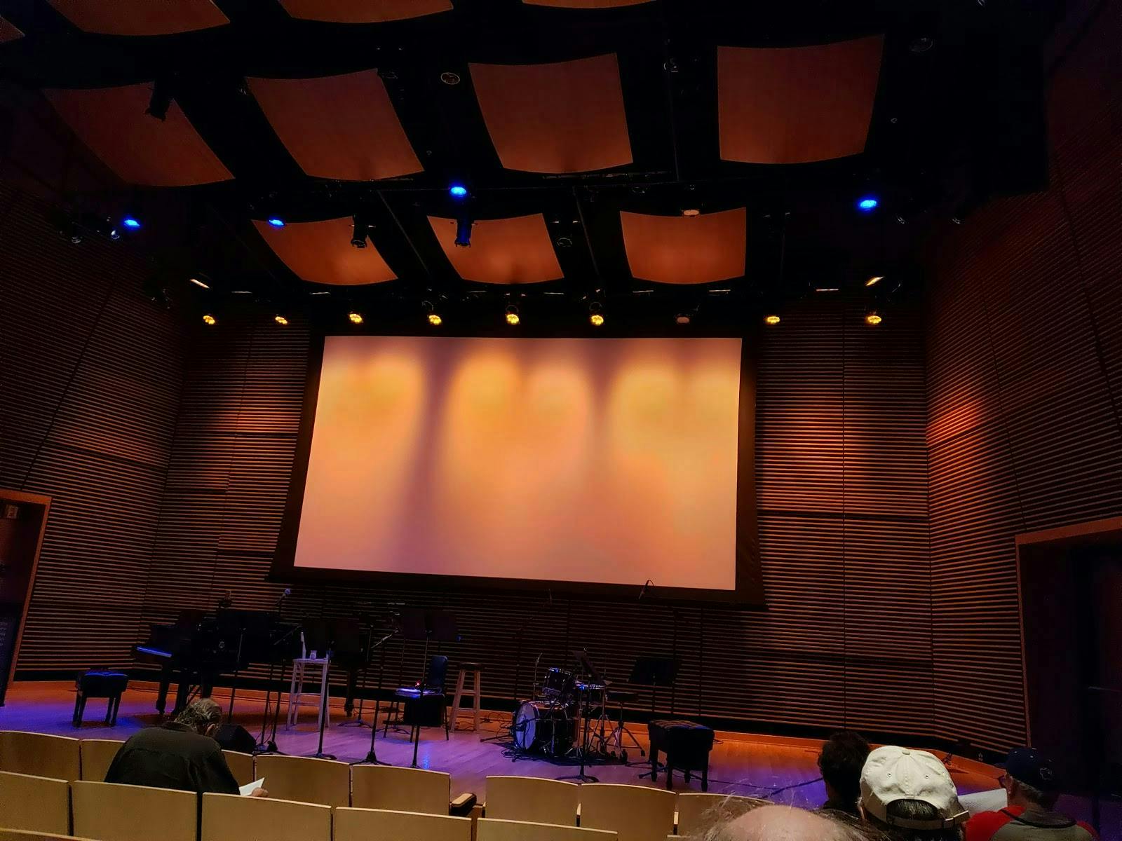 Westerbeck Recital Hall stage with professional lighting for concerts and conferences.