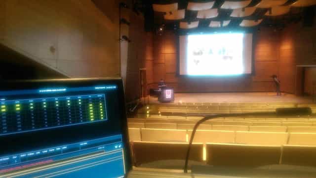 Westerbeck Recital Hall auditorium with tiered seating for engaging concerts and events.