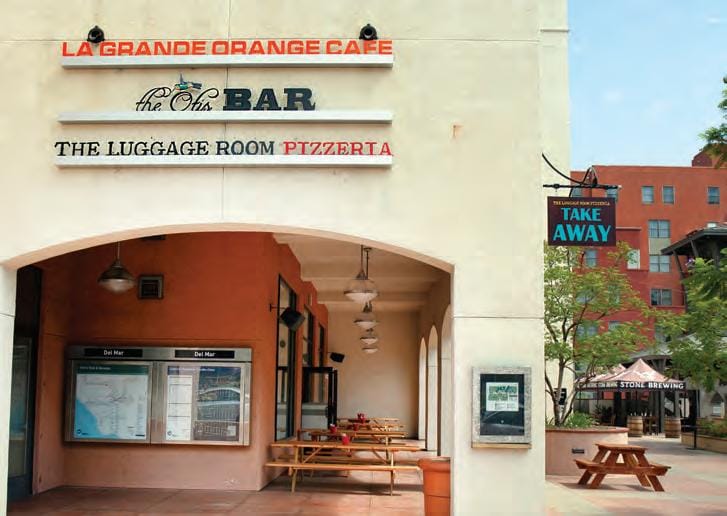 Café Patio at The Luggage Room: vibrant outdoor seating for casual meetings and events.