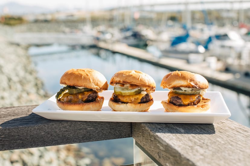 Gourmet sliders at The Waterfront Grill, perfect for outdoor events and receptions.