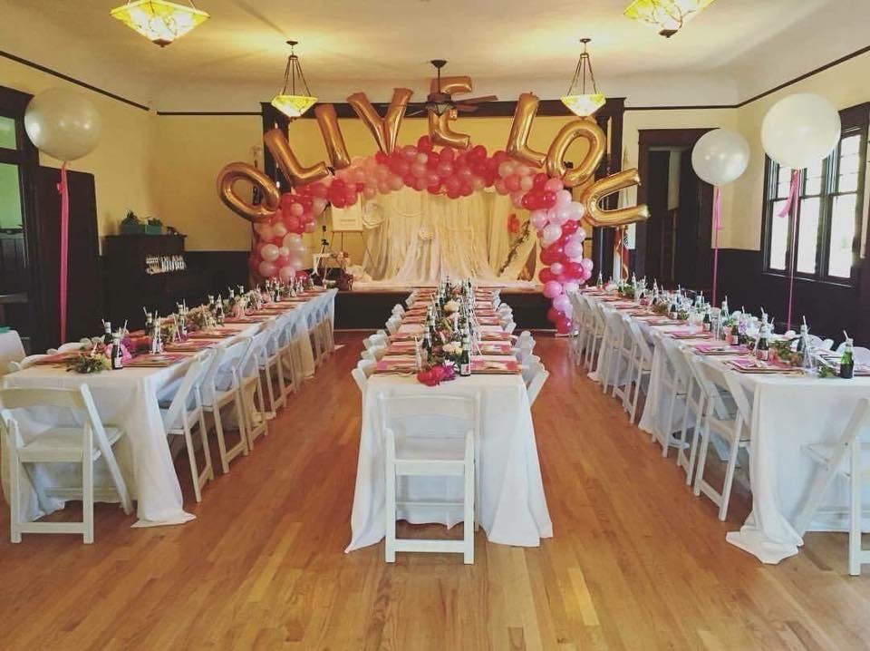 San Jose Clubhouse event space with pink decor, perfect for celebrations and gatherings.