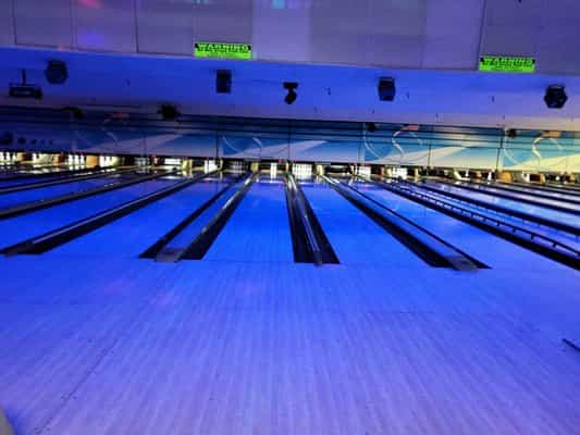 Vibrant bowling alley at Homestead Bowl, ideal for corporate events and team-building.