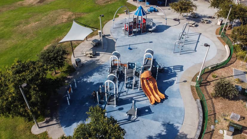 Patio playground in Park & Rec, ideal for family-friendly events and community gatherings.