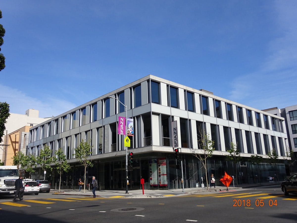 Second Floor Lobby at SFJAZZ Center, modern venue with large windows for events.