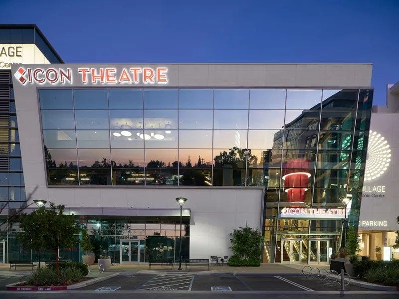 Modern theater venue with glass facade, ideal for events in Mountain View.