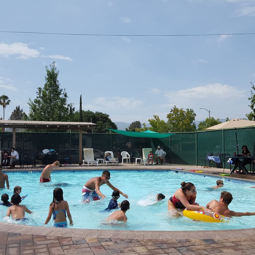 Lively swimming pool at Brookside Club, perfect for summer events and family gatherings.