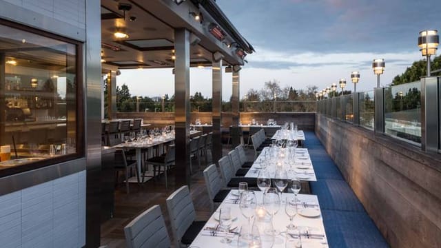 Stylish rooftop dining at British Bankers Club, ideal for upscale events and gatherings.
