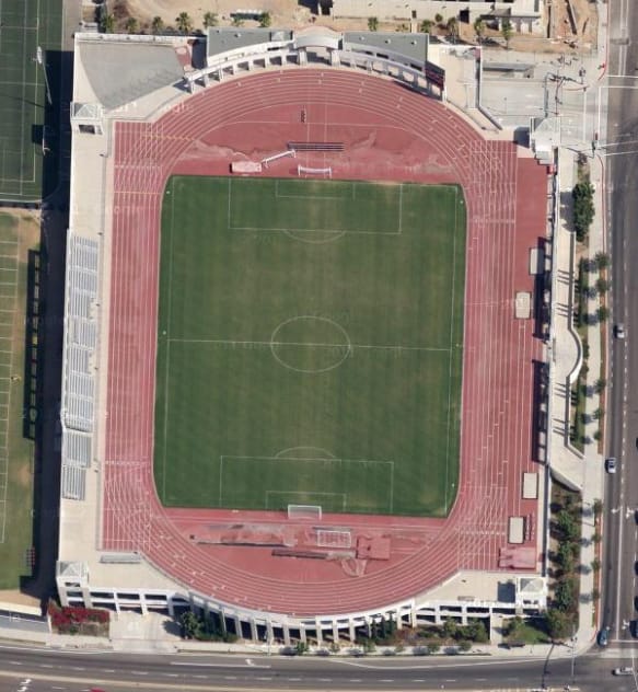 Soccer field at SDSU Sports Deck, ideal for outdoor events and activities.