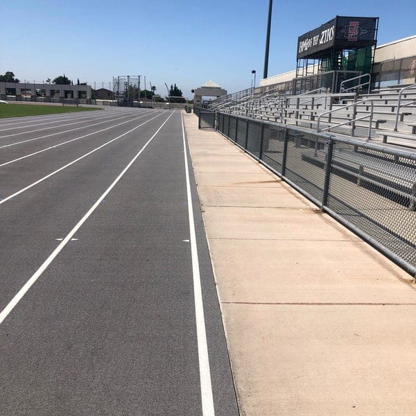Soccer field at SDSU Sports Deck with bleachers, perfect for athletic events and competitions.