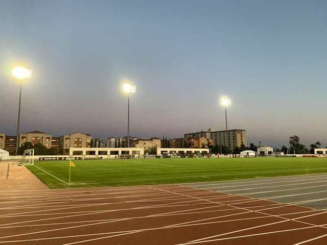 Soccer field at SDSU Sports Deck, ideal for outdoor events and team-building activities.