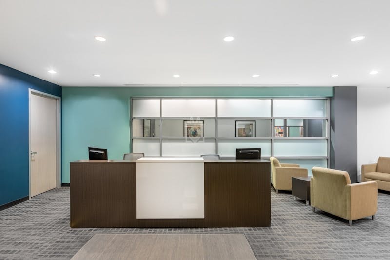 Modern meeting room reception at Regus Gateway Chula Vista, ideal for events and gatherings.