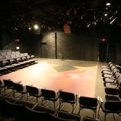 Black Box Theatre at City College: intimate performance space with flexible seating.