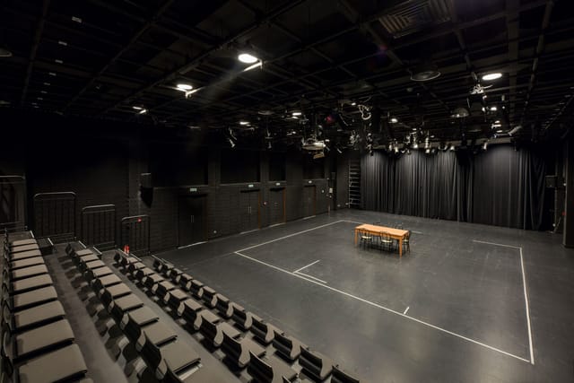 Black Box Theatre at City College: versatile space for performances and workshops.