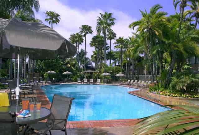Serene poolside at Humphreys Half Moon Inn, ideal for outdoor events and gatherings.