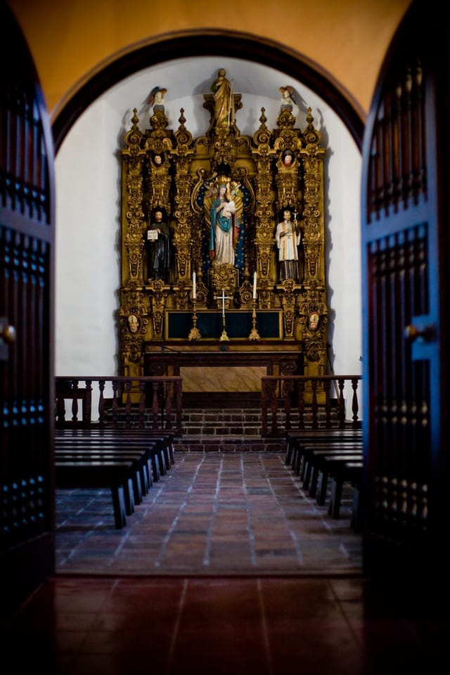 Ornate altar in Saint Francis Chapel, ideal for weddings and spiritual events.