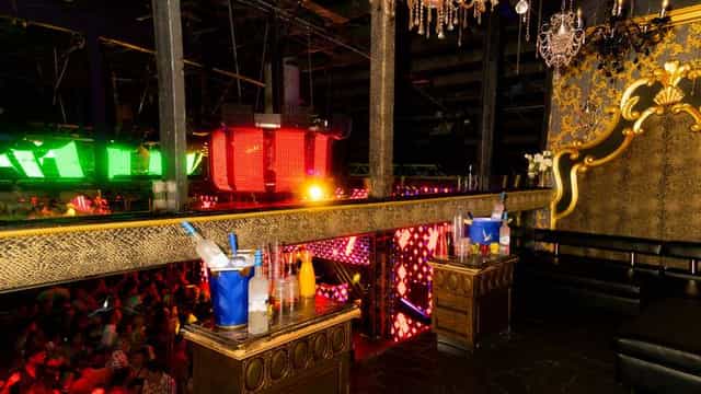 Private party room at Rich's San Diego with stylish balcony, ideal for upscale events.