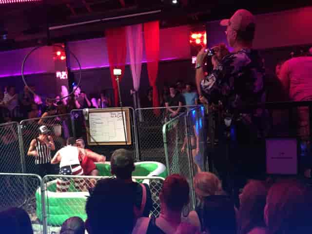 VIP Area at Rich's San Diego during an engaging wrestling event with vibrant lighting.