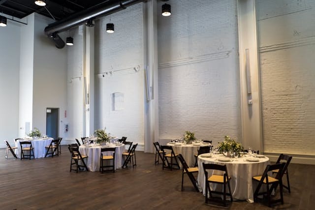 Great Room at Blanco Urban Venue with elegant tables, ideal for events and celebrations.