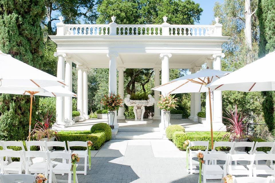 Love Temple at Montalvo Arts Center, elegant outdoor wedding venue with columns.