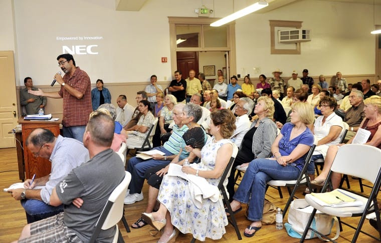 Business meeting in The Grange Morgan Hill with engaged audience and speaker.