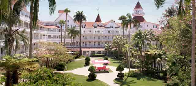 Private garden courtyard at Hotel Marisol Coronado, perfect for events and meetings.