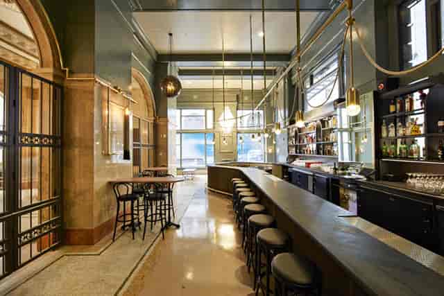 Elegant bar area in The Treasury, perfect for networking events and cocktail receptions.
