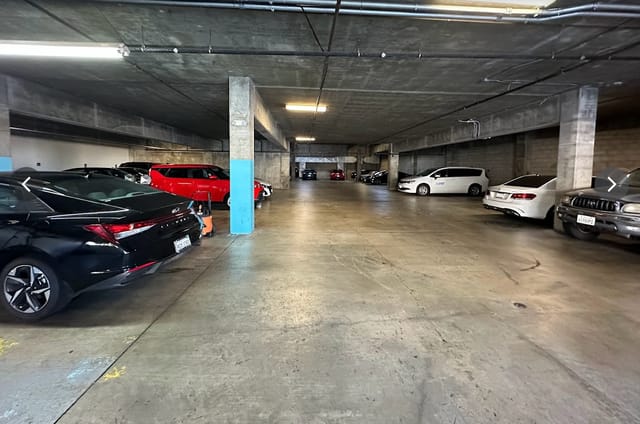 Spacious underground parking garage at U-Save Car & Truck Rental, ideal for events.