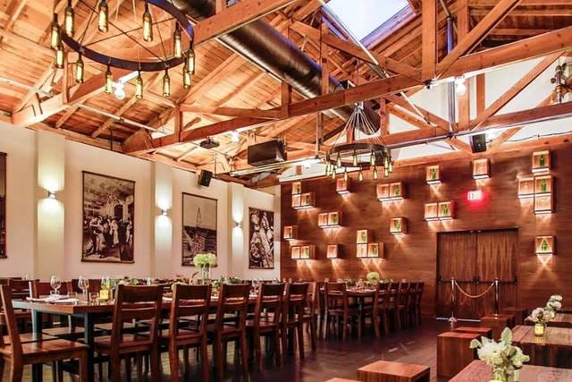 Stylish event space at The Brunch Boutique with rustic charm, perfect for gatherings.