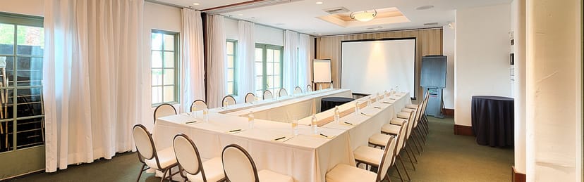 Conference Room at Los Gatos Garden Inn, U-shape setup for meetings and presentations.
