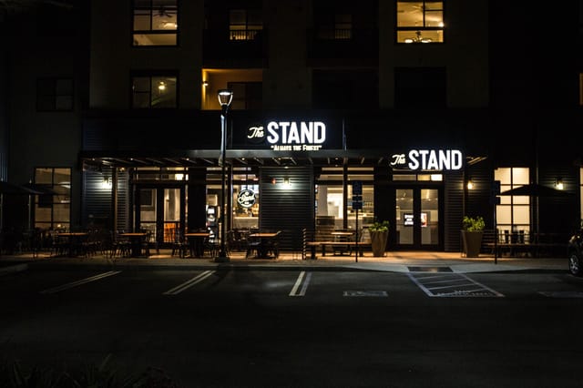 Modern bar area at The Stand, Calabasas - ideal for networking and social events.