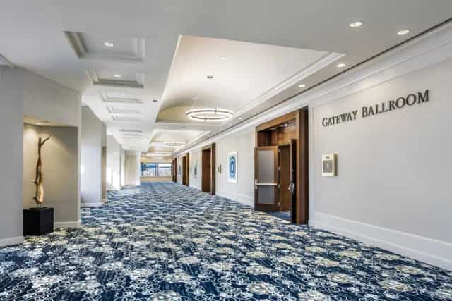 Elegant corridor leading to Gateway Ballroom, perfect for conferences and events.
