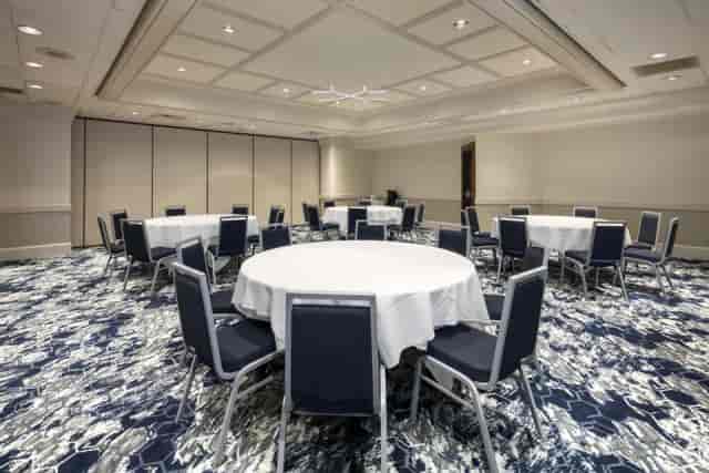 Ballroom at DoubleTree San Jose, modern design for networking events and workshops.