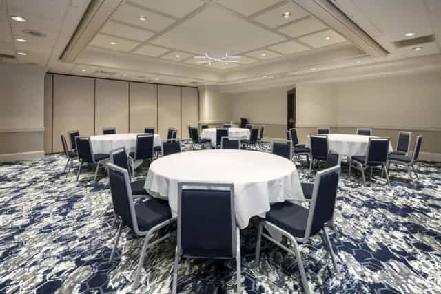 Ballroom at DoubleTree San Jose, modern design for networking events and workshops.