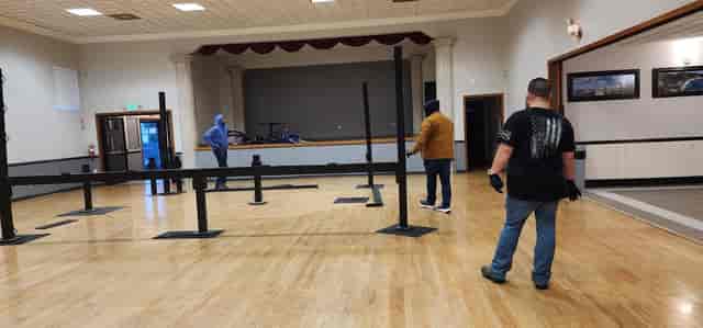 Main Hall setup at S.E.S. Portuguese Hall for event planning and staging.